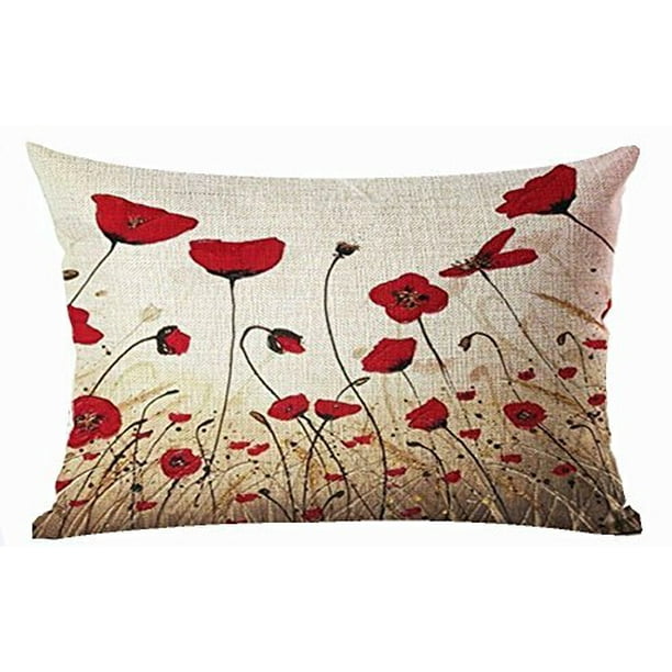 Bnitoam Charming Oil Painting Beautiful Red Poppy Throw Lumbar Pillow Case Cushion Cover Decorative Cotton Blend Linen Pillowcase for Sofa Rectangle 12X 20 ¡ Red Poppy Throw Lumbar Pillow Bnitoam Charming Oil Painting Beautiful Red Poppy Throw Lumbar Pillow Case Cushion Cover Decorative Cotton Blend Linen Pillowcase for Sofa Rectangle 12X 20 ¡ Red Poppy Throw Lumbar Pillow